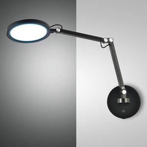 Fabas Luce Regina LED wandlamp, zwart, CCT, dimbaar, instelbaar