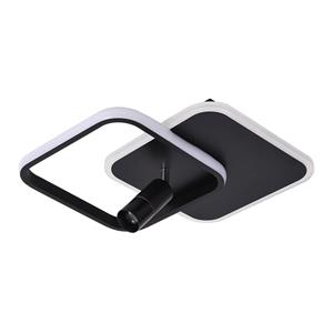 Lucande Tival LED plafondlamp hoekig, 34cm, zwart
