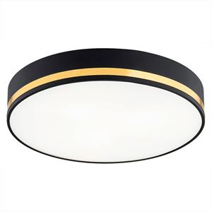 Euluna Plafondlamp Amore, gouden stroken, zwart