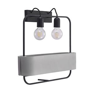 Lucande Teona wandlamp met beton, 2-lamps