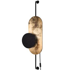 Nowodvorski Lighting Wandlamp Wheel, goud met zwarte afscherming