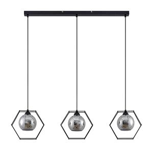 Lindby Dajanira hanglamp, 3-lamps, grijs