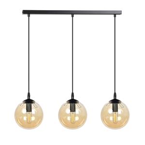 EMIBIG LIGHTING Hanglamp Glassy 3-lamps recht glas amber