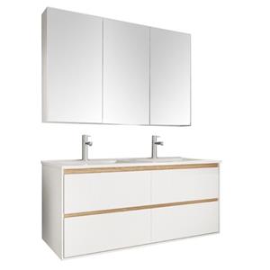 Differnz Providence badmeubelset 120x52x46.5cm FSC MFC board / Wit keramiek Wit hoogglans 36.011.57