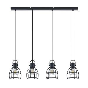 LINDBY Flintos Pendellampe, 4-flammig, schwarz