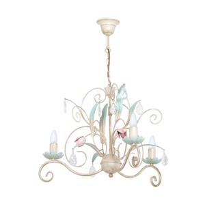 Luminex Kroonluchter Florina met bloem decoratie, 3-lamps