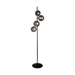 Eco-Light Vloerlamp Neptun met rookglasbol, zwart