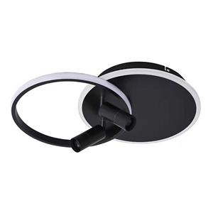LUCANDE Tival LED-Deckenlampe, rund, schwarz