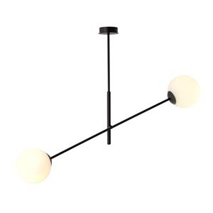 EMIBIG LIGHTING Plafondlamp Lineair, zwart/opaal, 2-lamps