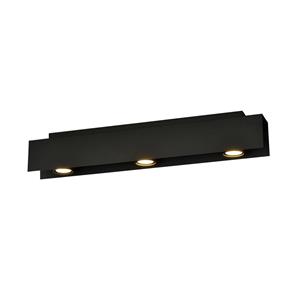 Euluna Plafondlamp Kenno, zwart, 3-lamps