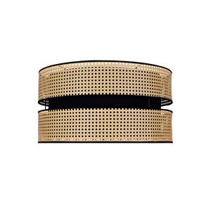 Euluna Plafondlamp Duo, rotan, Ø 40cm, beige/zwart