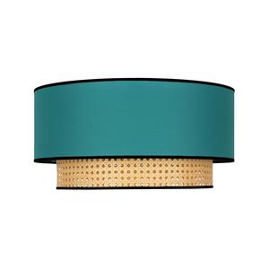 Euluna Plafondlamp Boho van rotan, beige/petrol