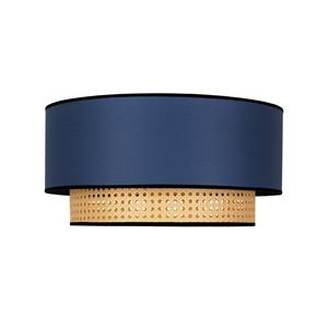 Euluna Plafondlamp Boho, rotan, textiel, beige/jeans