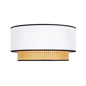 Euluna Plafondlamp Boho, rotan, textiel, beige/wit