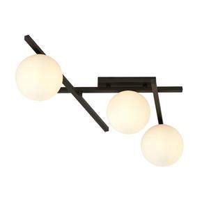 EMIBIG LIGHTING Plafondlamp Smart, zwart/opaal, 3-lamps