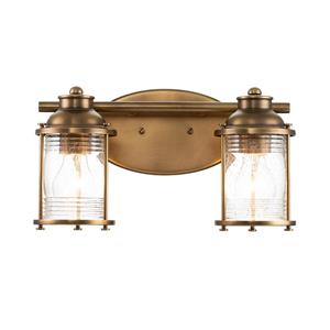 Quintiesse Badkamer wandlamp Ashland Bay, 2-lamps, messing