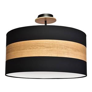 Eko-Light Plafondlamp Terra van hout en textiel, zwart