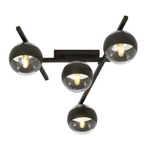 EMIBIG LIGHTING Plafondlamp Smart, zwart/helder, 4-lamps