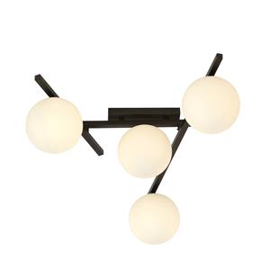 EMIBIG LIGHTING Plafondlamp Smart, zwart/opaal, 4-lamps