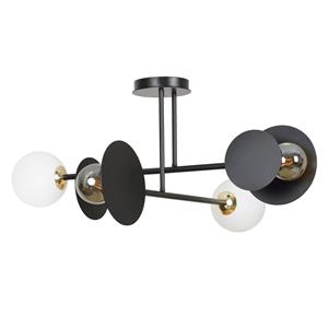 Euluna Plafondlamp Minerva, glas helder/opaal, 4-lamps