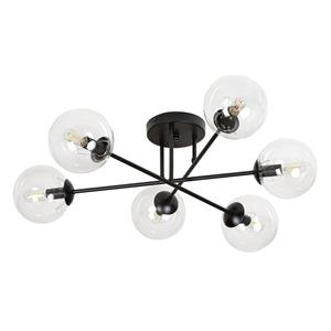 Euluna Plafondlamp Glassy 6-lamps recht, glas helder