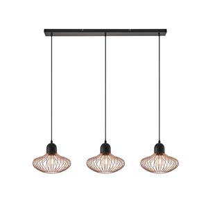 Lindby Justinos hanglamp, 3-lamps, koper