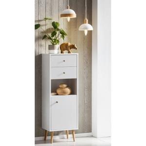 LOMADOX Badschrank JASLO-80 in kreideweiß, B/H/T: 40,5/119/34 cm