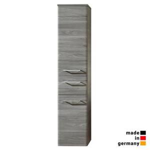 LOMADOX Badezimmer Midischrank QUIMPER-66 in Sangallo Grau quer Nb., B/H/T: ca. 30/142/33 cm grau