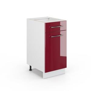 Vicco Schubunterschrank 40 cm Bordeaux Hochglanz Küchenschrank Hängeschrank Küchenzeile Fame-Line bordeaux