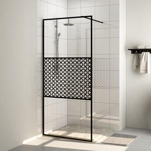 Inloopdouchewand 80x195 Cm ESG-glas Transparant En Zwart