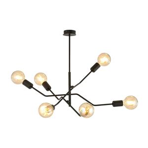 EMIBIG LIGHTING Plafondlamp Frix, zwart, 6-lamps