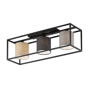 FISCHER & HONSEL Plafondlamp Isko met drie stoffen kappen