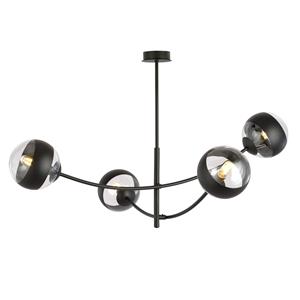 EMIBIG LIGHTING Plafondlamp Hunter, zwart/helder, 4-lamps