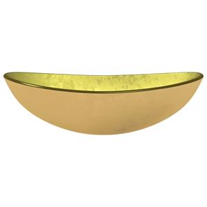VIDAXL Waschbecken »Waschbecken Hartglas 54,5x35x15,5 cm Golden«