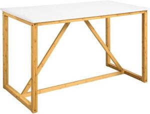 SoBuy Esszimmertisch Küchentisch aus Bambus Schreibtisch Holztisch Esstisch natur/weiß