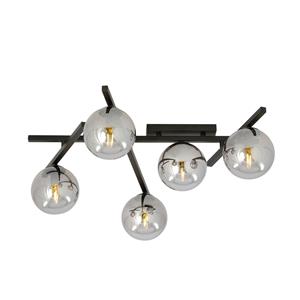 EMIBIG LIGHTING Plafondlamp Smart, zwart/grafiet, 5-lamps