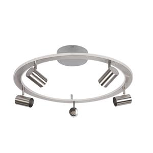 LINDBY Berisha LED-Deckenlampe, 6-flammig, nickel