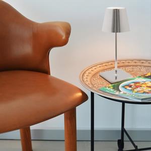 Zafferano Poldina mini acculamp binnen chroom