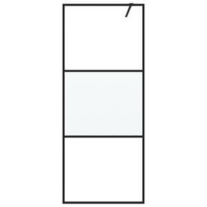 vidaXL Inloopdouchewand 80x195 cm halfmat ESG-glas zwart