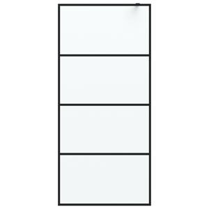 vidaXL Inloopdouchewand 90x195 cm mat ESG-glas zwart