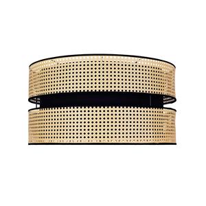 Euluna Plafondlamp Big Duo van rotan, beige/zwart