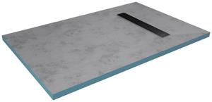 Marwell Duschwanne, rechteckig, Extrudiertes Polystyrol (XPS), individuell zuschneidbares und befliesbares Duschelement, inkl. Ablaufrinne