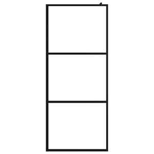 vidaXL Inloopdouchewand transparant 100x195 cm ESG-glas zwart