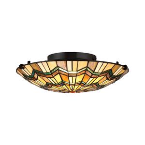 QUOIZEL Plafondlamp Alcott in Tiffany-design