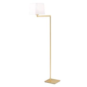 Orion Textiel-vloerlamp Carlton, messing mat