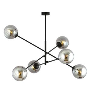 EMIBIG LIGHTING Plafondlamp Lineair, zwart/grafiet, 6-lamps