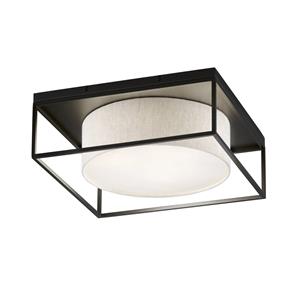 FISCHER & HONSEL Plafondlamp Carre 60x60cm stoffen kap wit