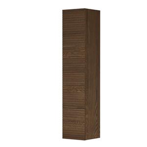 INK Badkamerkast - 36x37x169cm - 1 deur - horizontaal gefreesd - eiken Massief eiken chocolate 1259572