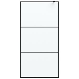 vidaXL Inloopdouchewand 100x195 cm mat ESG-glas zwart