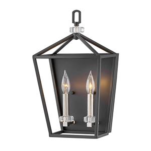 Quintiesse Wandlamp Stinson, zwart/chroom, 2-lamps